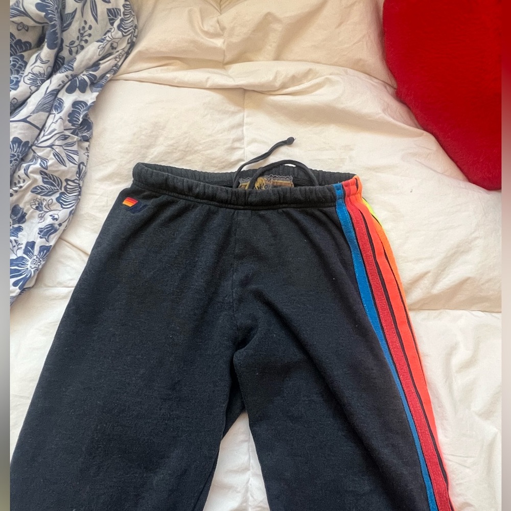 Aviatior nation Medium grey stripe sweatpants